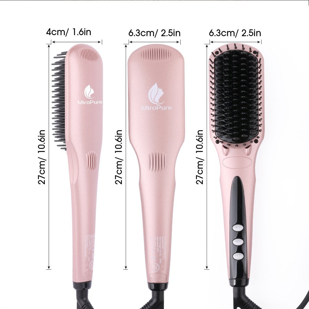 Spazzola per lisciare i capelli potenziata ionica 2 in 1 Miropure
