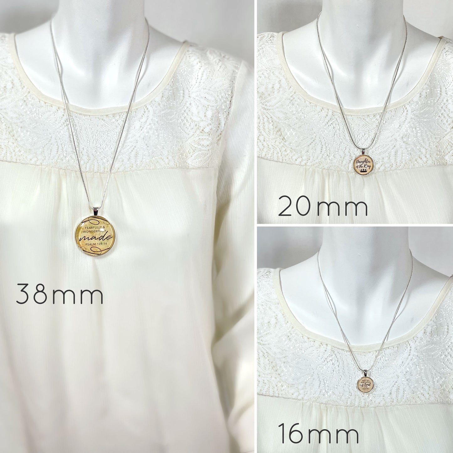 Gentilezza – Proverbi 3:3 Collana con pendente placcato in argento (2