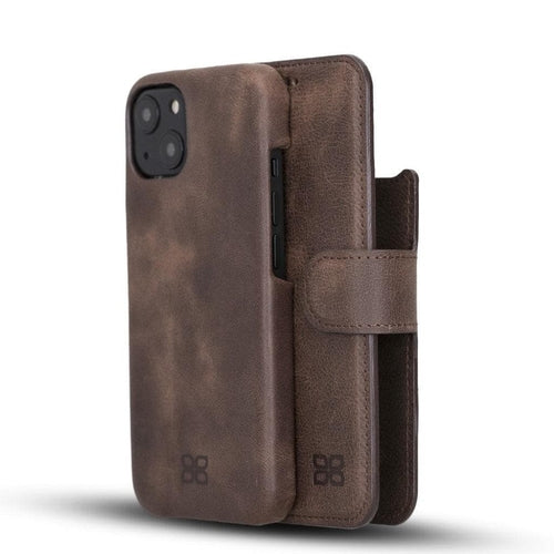 Custodia a portafoglio staccabile con rivestimento completo in pelle per Apple iPhone serie 13