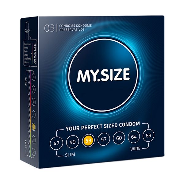 Natural Latex Condom 53 Width 3 pcs MY.SIZE 20138