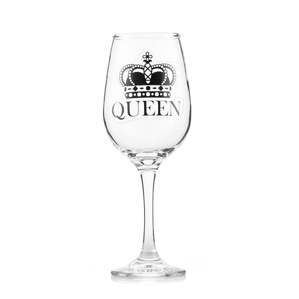 Set Bicchiere e Calice da Vino King & Queen 2 Pezzi