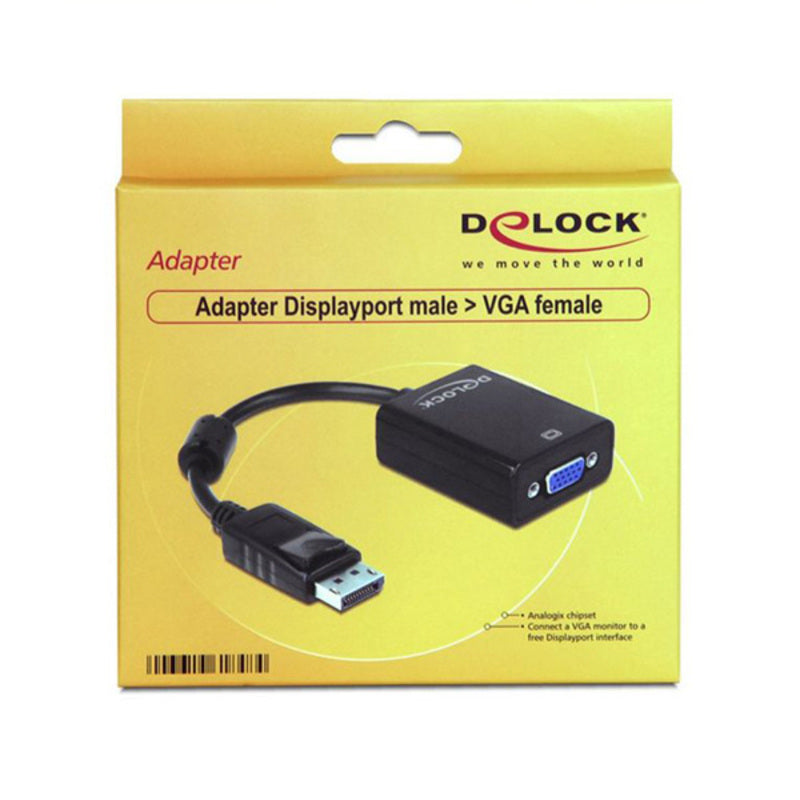 Adattatore DisplayPort a VGA DELOCK 61848 Nero