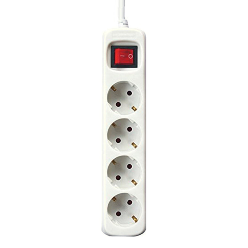 Quadro elettrico a 4 prese con interruttore di alimentazione Argento Elettronica Bianco