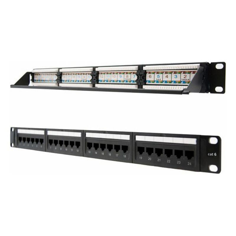 Pannello patch 24 porte UTP categoria 6 NANOCABLE 10.21.3124 19" RJ45 Nero