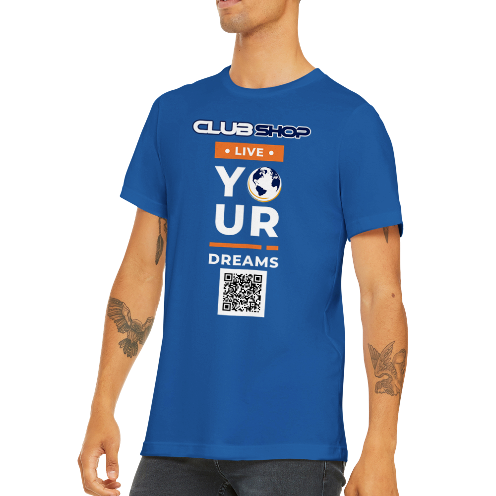 T-shirt girocollo unisex premium Live Your Dreams personalizzabile di Clubshop