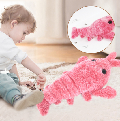 Giocattoli per animali domestici Gamberetti saltatori elettrici Simulazione di ricarica USB Aragosta Divertente gatto Peluche per animali domestici