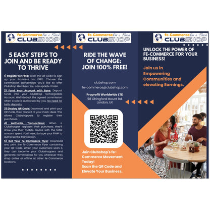 Brochure pieghevole personalizzabile con il tuo codice QR fe-Commerce