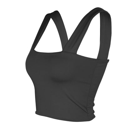 Women's Sexy Summer Basic Solid Sleeveless Stretch Crop Tank Top