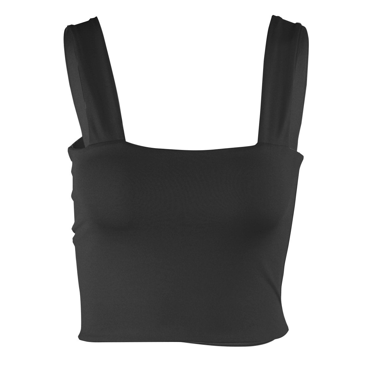 Women's Sexy Summer Basic Solid Sleeveless Stretch Crop Tank Top
