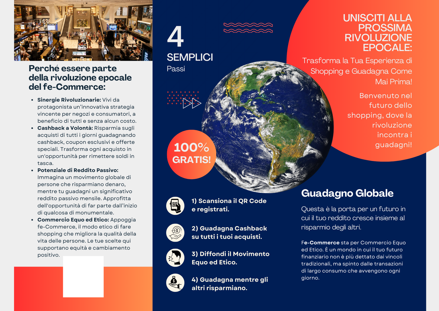 Espandi il tuo Mercato Globale fe-Commerce GRATUITO - Brochure pieghevole - 6 facciate
