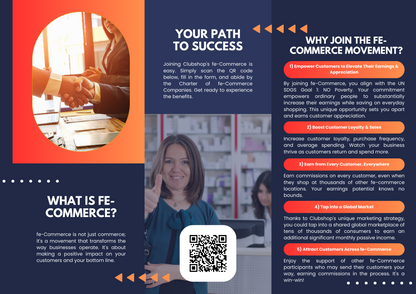 Brochure pieghevole personalizzabile con il tuo codice QR fe-Commerce
