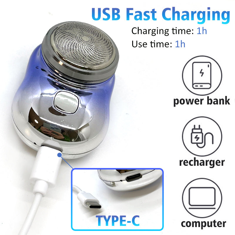 Compact Dual-Use Electric Razor - USB Rechargeable, Wet & Dry Painless Shaving, Ideal for Travel