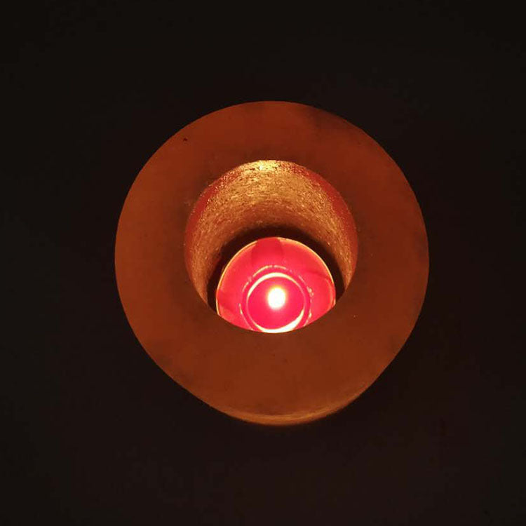 Portacandele con lampada al sale rosa dell'Himalaya Portacandele romantico per cena a lume di candela