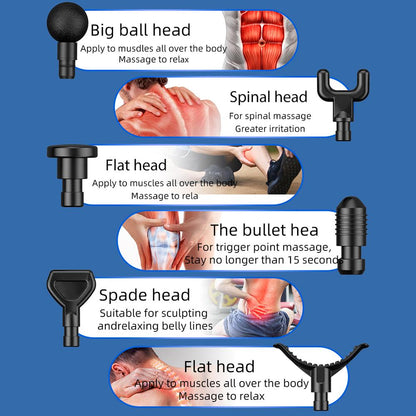 Massage Gun 30 Speed Tissue Powerful Percussion Massager With 6 Heads