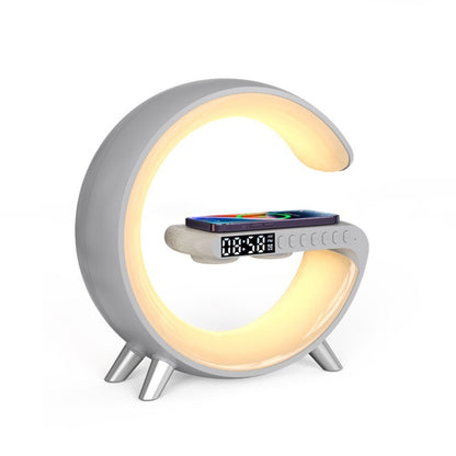 Intelligent G Shaped LED Lamp Bluetooth Speaker Wireless Charger Atmosphere Lamp App