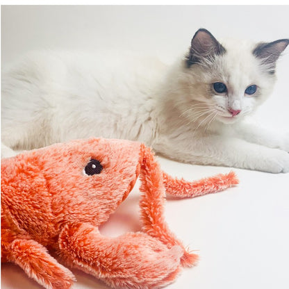 Giocattoli per animali domestici Gamberetti saltatori elettrici Simulazione di ricarica USB Aragosta Divertente gatto Peluche per animali domestici