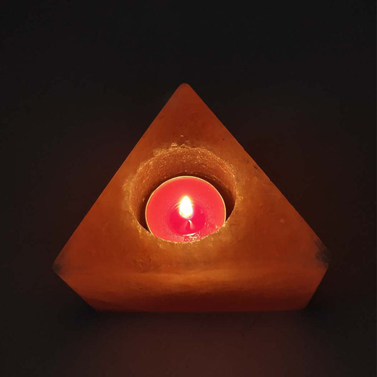 Portacandele con lampada al sale rosa dell'Himalaya Portacandele romantico per cena a lume di candela