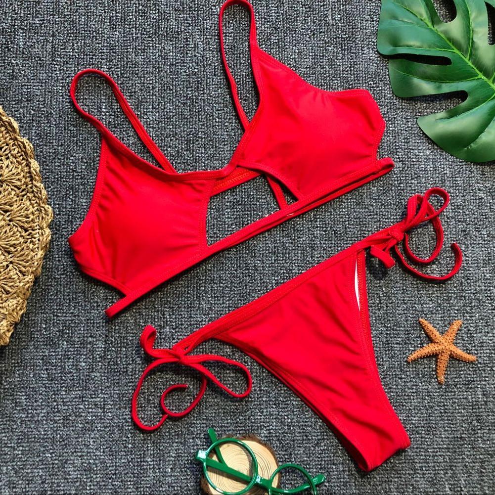 2021 Sexy High Waist Bikini Swimsuit Women Ruffle Swimwear Striped Set