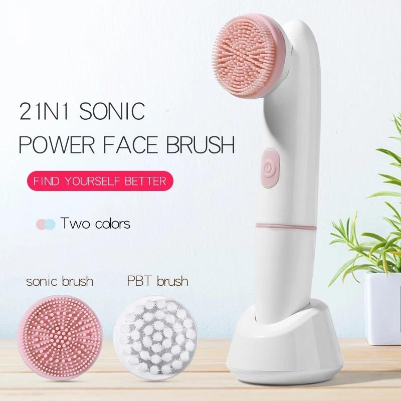 Facial Cleansing Electric Facial Cleansing Brush 2 in 1 Sonic