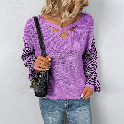 Leopard Print Knitted Sweaters