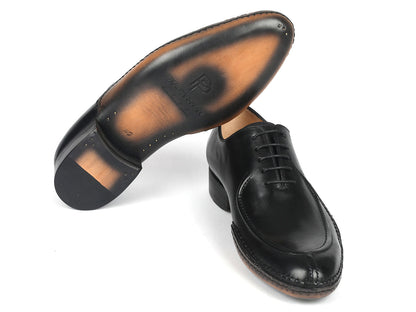 Paul Parkman Opanka Stitched Men's Split-Toe Black Leather Oxford