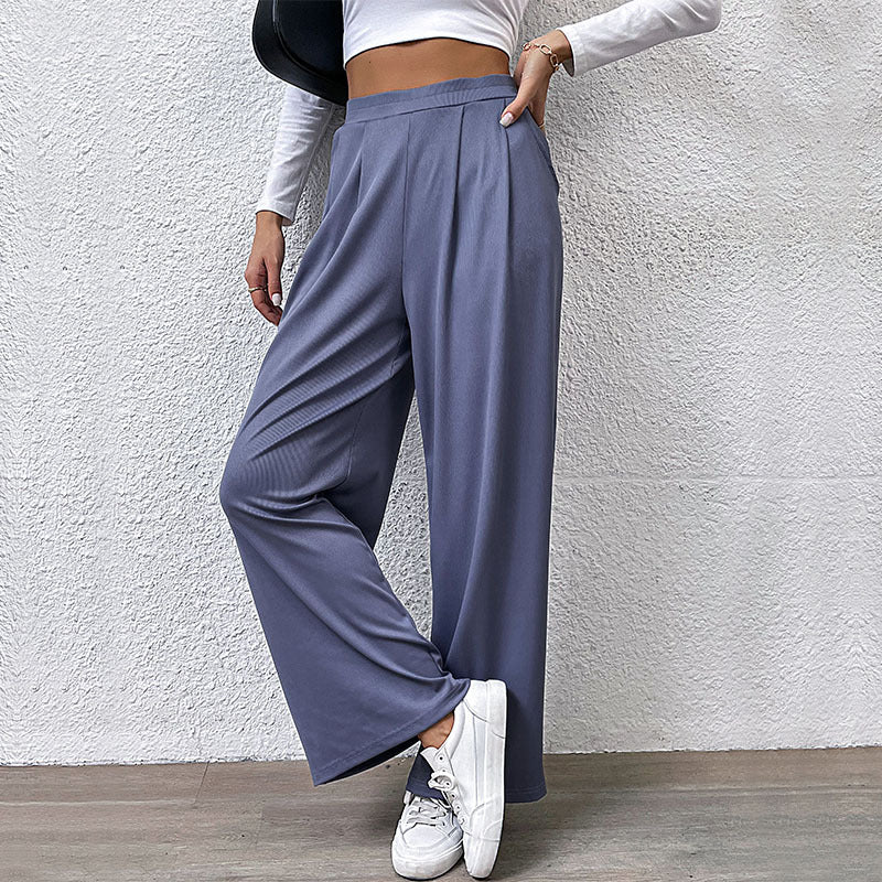 Pleated Casual Wide-Leg Pants