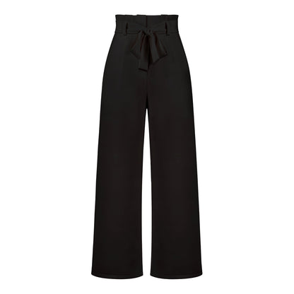 Women's Casual Wide-Leg Trousers with Belt
