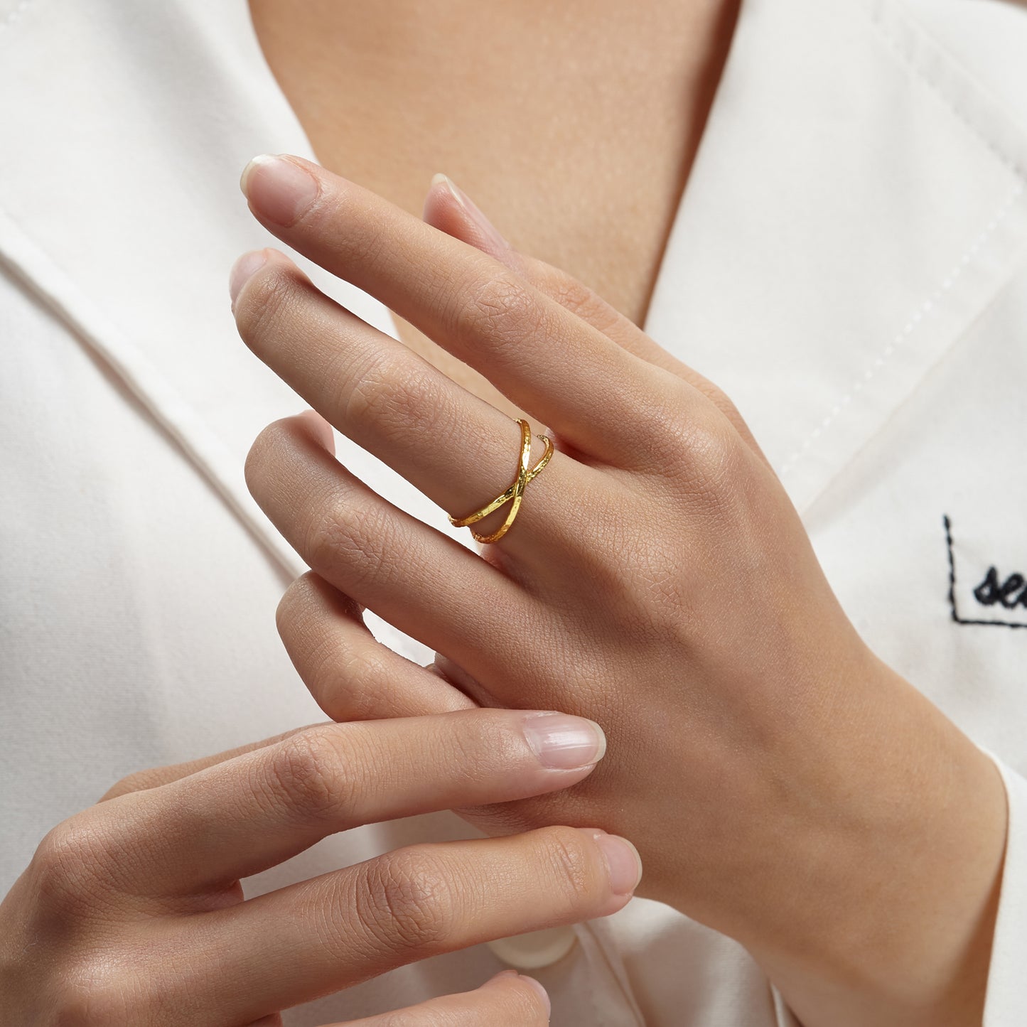 Double Ring Gold Dainty Minimalist Ring