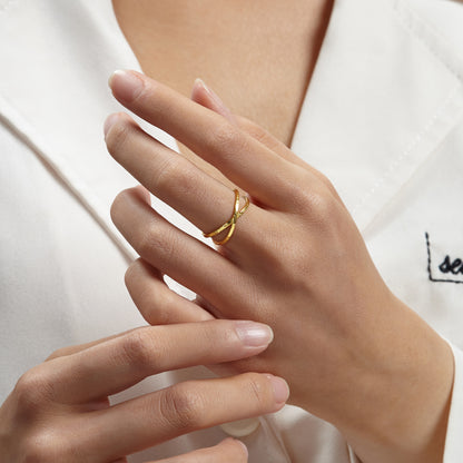 Double Ring Gold Dainty Minimalist Ring