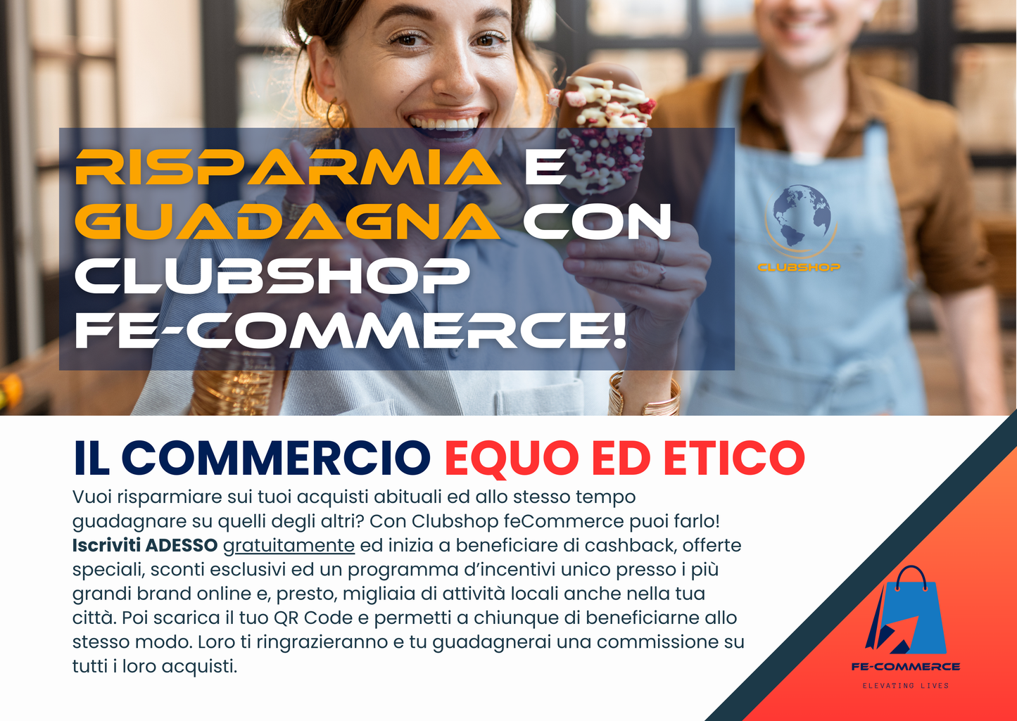 Volantino Promozionale Clubshop feCommerce con QR Code Personalizzabile