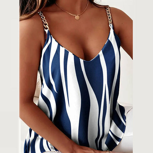 Sleeveless Chain Sling Blouse