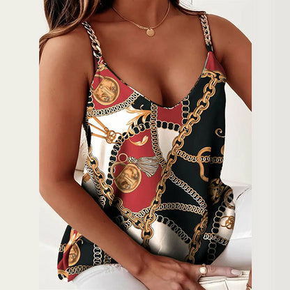 Sleeveless Chain Sling Blouse