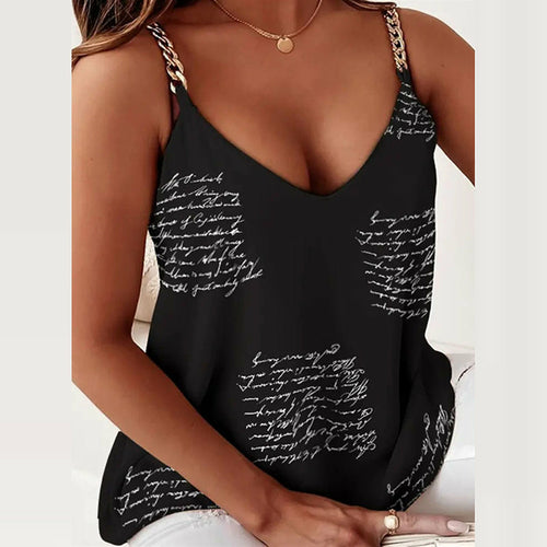 Sleeveless Chain Sling Blouse