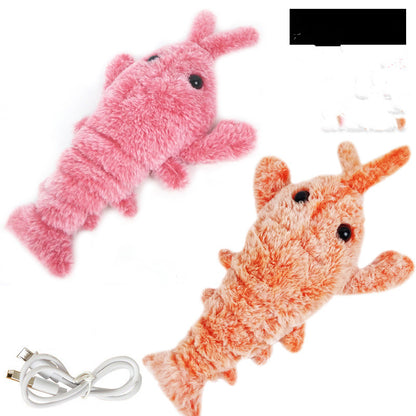 Giocattoli per animali domestici Gamberetti saltatori elettrici Simulazione di ricarica USB Aragosta Divertente gatto Peluche per animali domestici