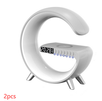 Intelligent G Shaped LED Lamp Bluetooth Speaker Wireless Charger Atmosphere Lamp App