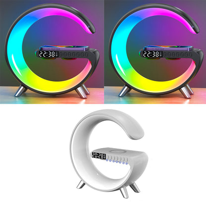 Intelligent G Shaped LED Lamp Bluetooth Speaker Wireless Charger Atmosphere Lamp App