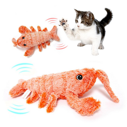 Giocattoli per animali domestici Gamberetti saltatori elettrici Simulazione di ricarica USB Aragosta Divertente gatto Peluche per animali domestici