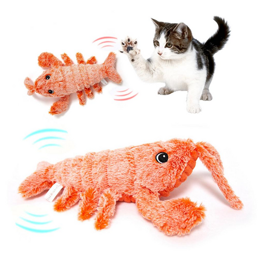 Giocattoli per animali domestici Gamberetti saltatori elettrici Simulazione di ricarica USB Aragosta Divertente gatto Peluche per animali domestici