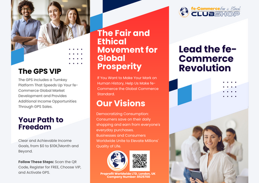 Easily create a local team of VIPs - Roll fold Brochure customizable foldable with your fe-Commerce QR Code.