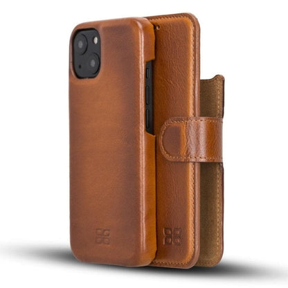 Custodia a portafoglio staccabile con rivestimento completo in pelle per Apple iPhone serie 13 