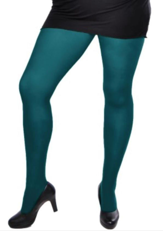 PLUS 60 women's teal microfiber tights