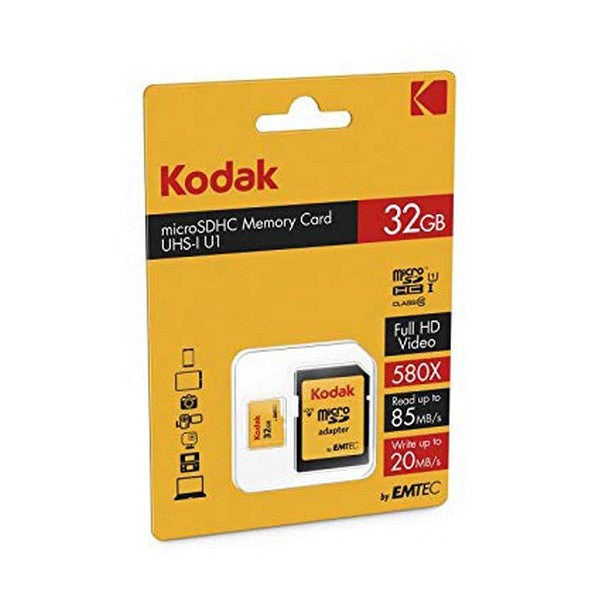 Scheda di memoria Micro SD con adattatore Kodak UHS-I U1 Giallo