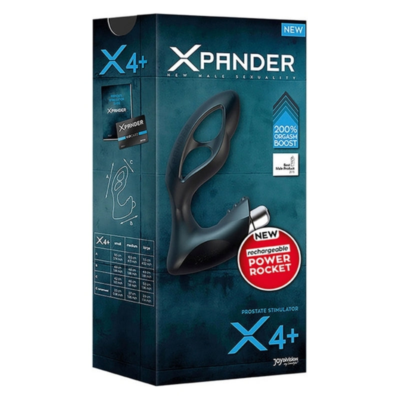 Massaggiatore prostatico Xpander X4 Silicone Noir Joydivision X 4+ (9,5 cm) Nero