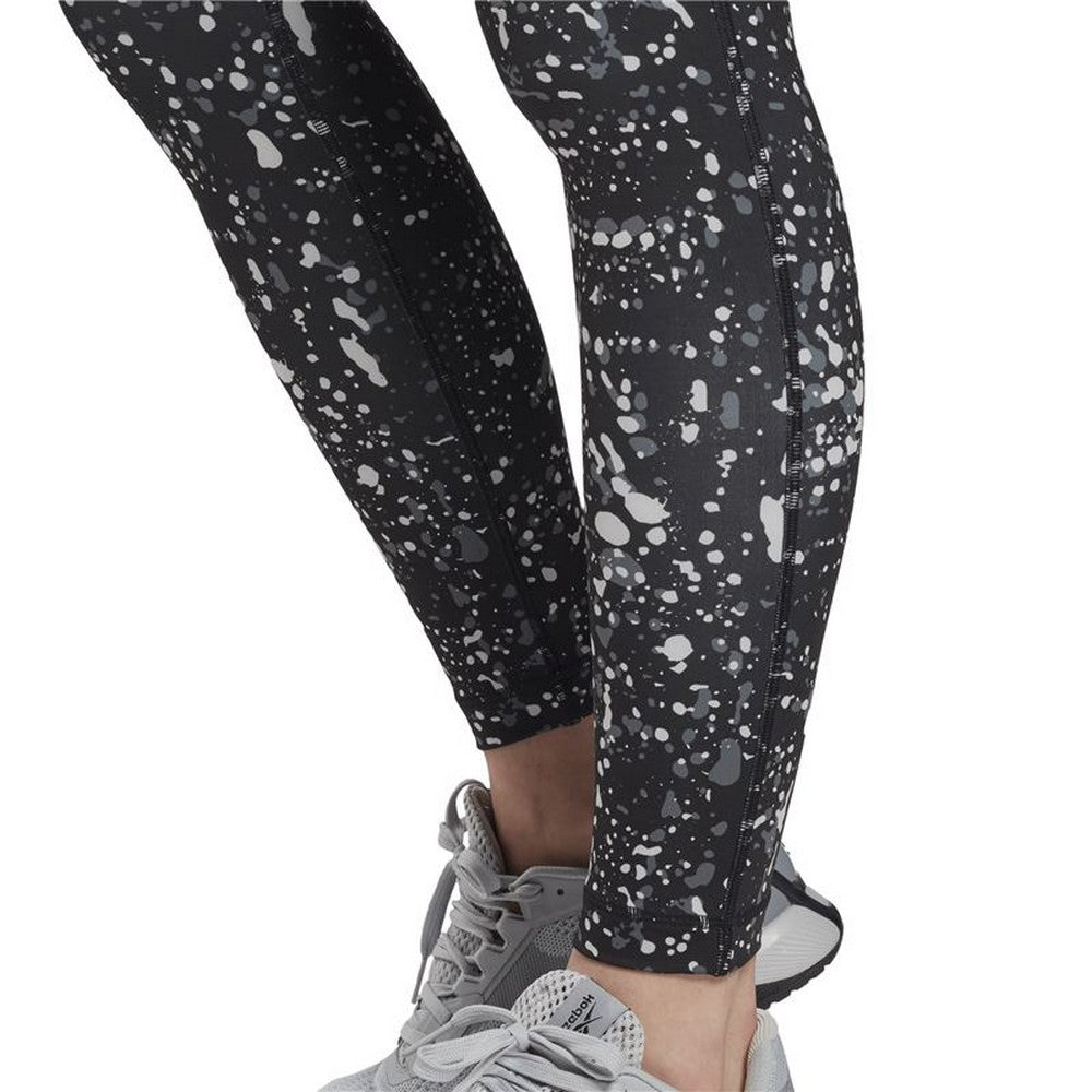 Sports Leggings Reebok Workout Ready Printed Black