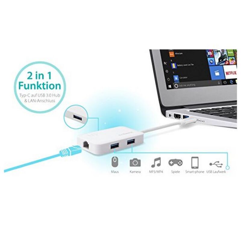 Adattatore da USB a Ethernet Edimax EU-4308 USB 3.0