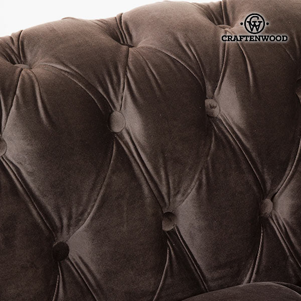 3 Seater Chesterfield Sofa Velvet Brown - Relax Retro Collection by Craftenwood