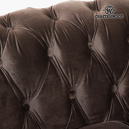 3 Seater Chesterfield Sofa Velvet Brown - Relax Retro Collection by Craftenwood