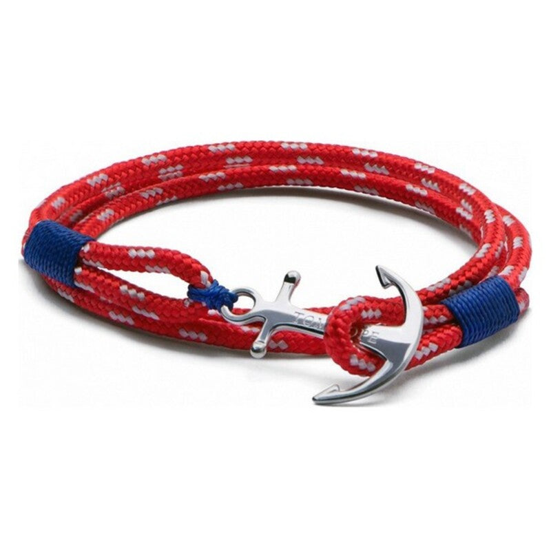 Unisex Bracelet Tom Hope TM001 Red Textile Sterling silver Silver Textile/Sterling silver