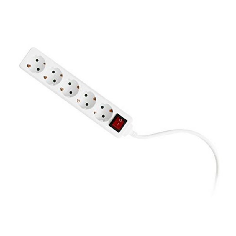 Power Socket - 5 sockets with Switch Ewent EW3916 Schuko White (1,5 m)