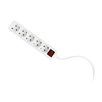 Power Socket - 5 sockets with Switch Ewent EW3916 Schuko White (1,5 m)